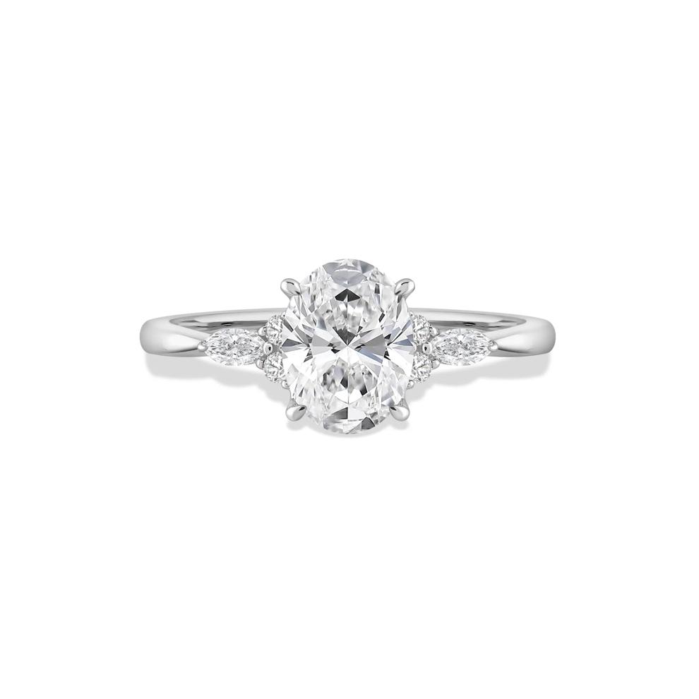 Lab Grown Diamond Oval Engagement Ring in 14K White Gold (1 ct. tw.) – Image 1 of 5
