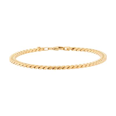 Domed Cuban Bracelet in 14K Yellow Gold
