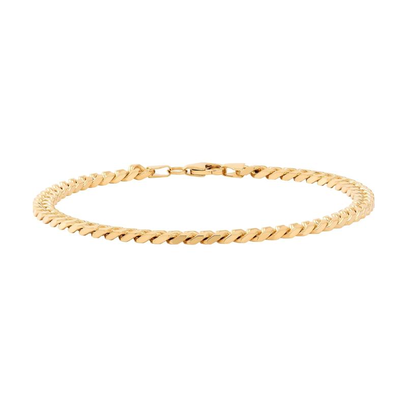 Domed Cuban Bracelet in 14K Yellow Gold – Image 1 of 3