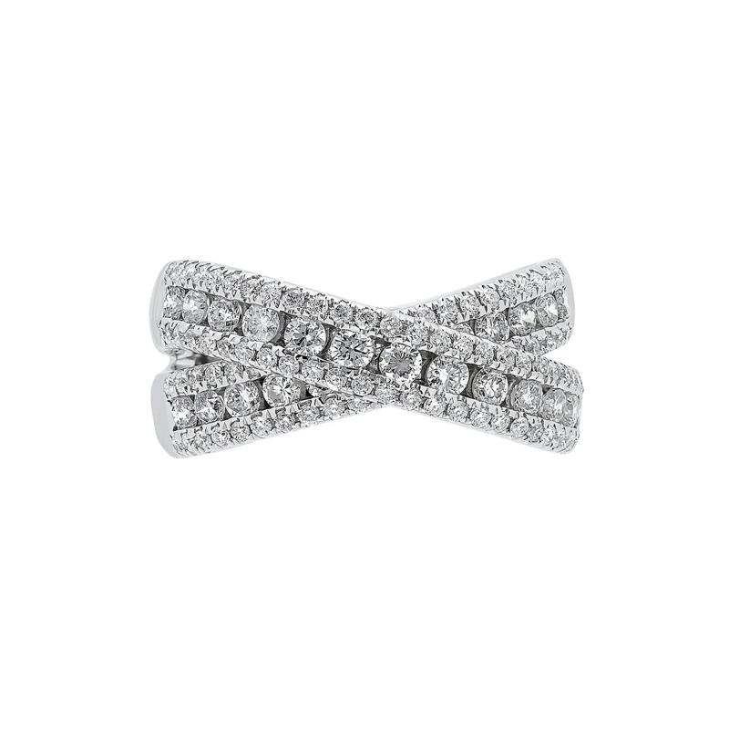 1 1/2 ct. tw. Diamond Crossover Ring in 14K White Gold – Image 1 of 1