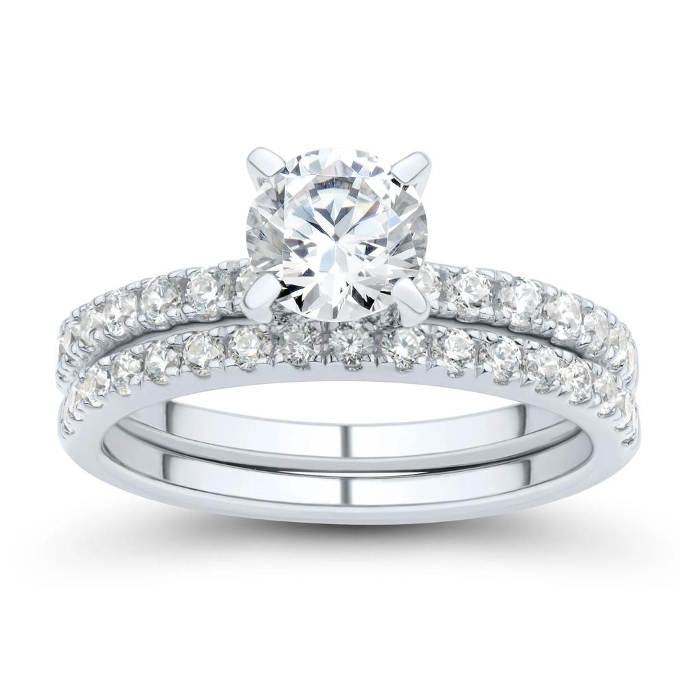 1/2 ct. tw. Brilliant-Cut Diamond Semi-Mount Engagement Ring in 14k White Gold (Setting Only) – Image 1 of 8