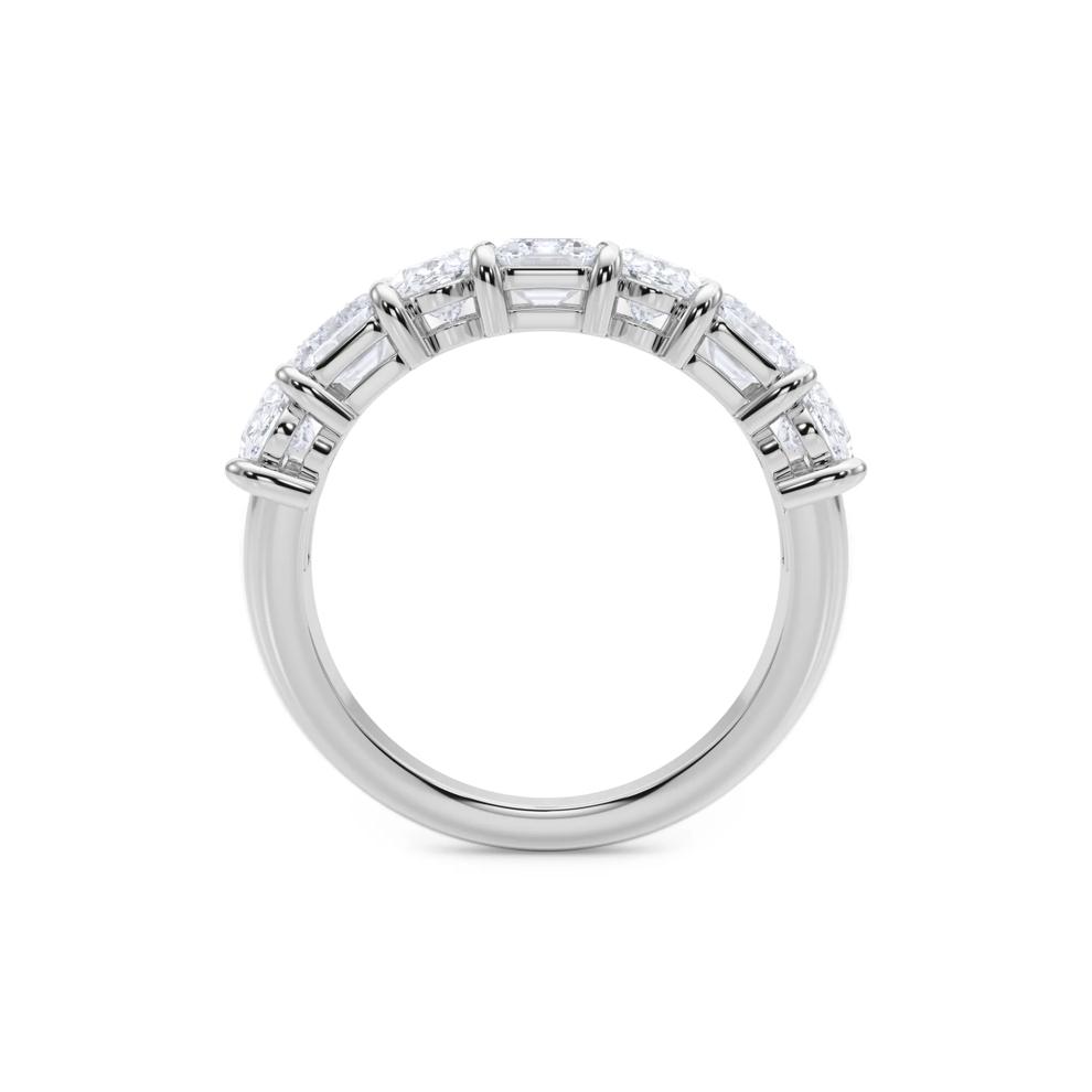 Lab Grown Diamond Oval and Emerald-Cut Alternating Anniversary Band in 14K White Gold (3 ct. tw.) – Image 2 of 5