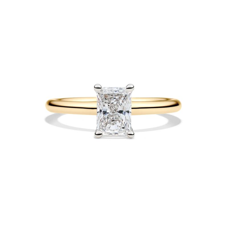 Lab Grown Diamond Radiant-Cut Solitaire Ring in 14K Yellow Gold (1 ct.) – Image 1 of 4
