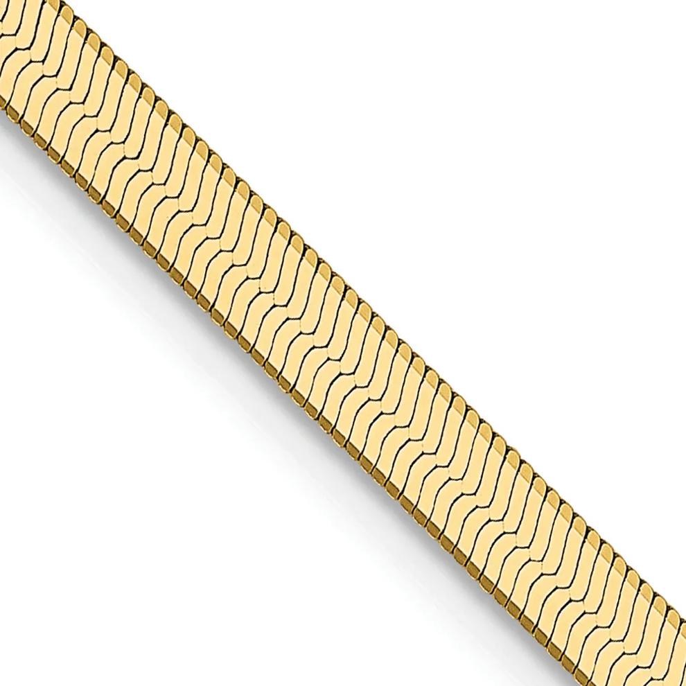 Herringbone Chain in 14K Yellow Gold, 3MM, 18&rdquo; – Image 2 of 4
