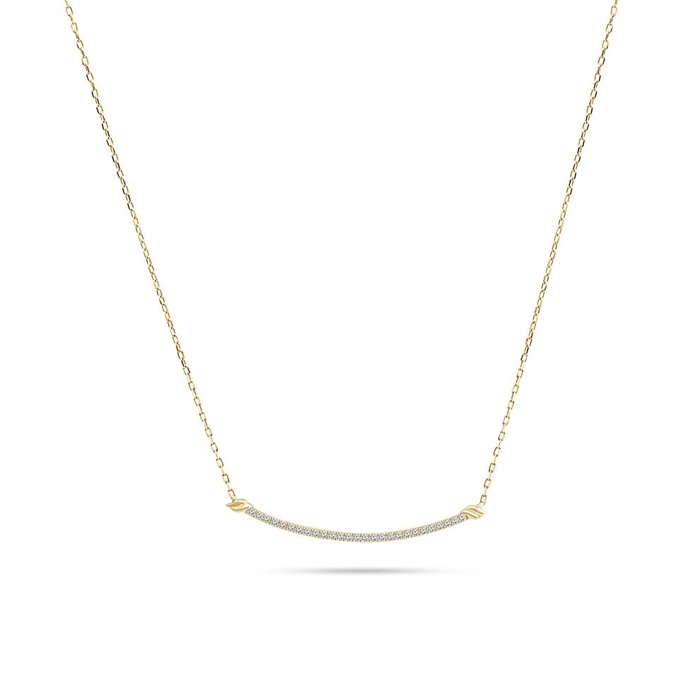 Diamond Bar Necklace in 10K Yellow Gold (1/7 ct. tw.) – Image 1 of 4