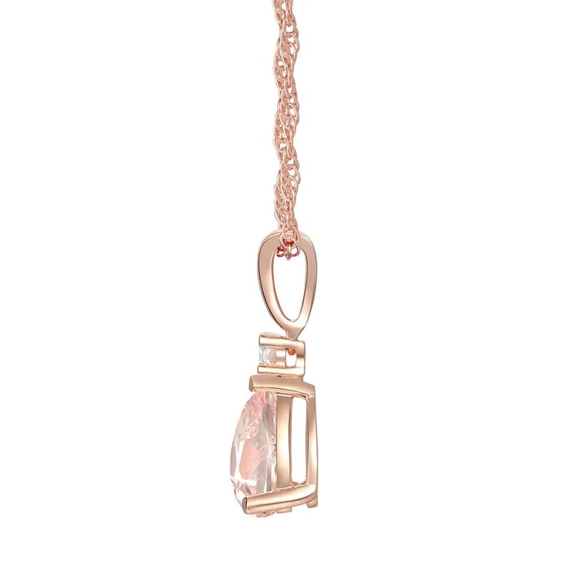 Morganite &amp; Diamond Accent Pendant &amp; Earrings Boxed Set in 10K Rose Gold – Image 4 of 5
