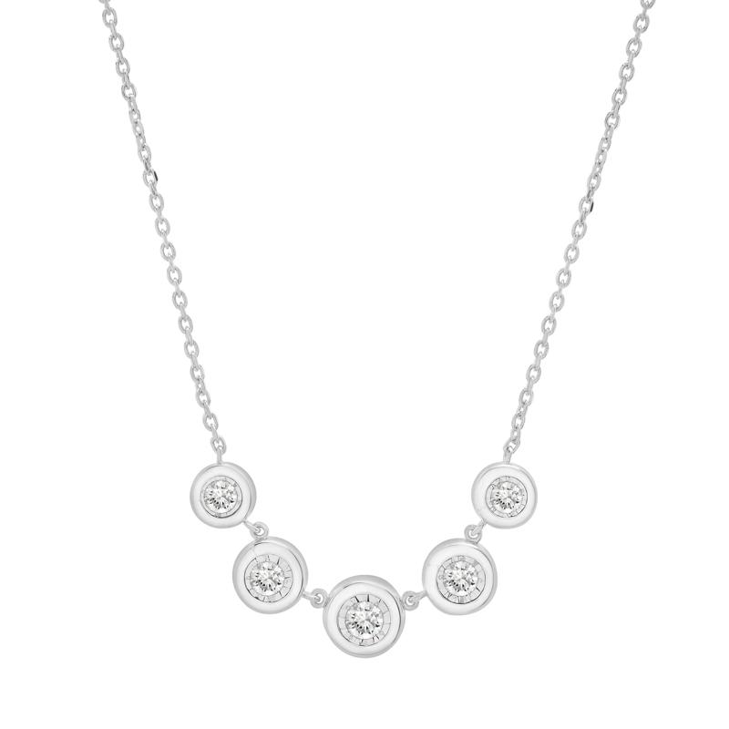 Diamond Necklace in Sterling Silver &#40;1/2 ct. tw.&#41; – Image 1 of 4