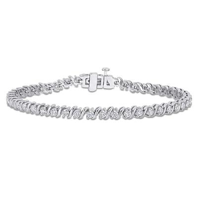 Moissanite Tennis Bracelet with “S” Links in Sterling Silver (2 3/4 ct. dew)