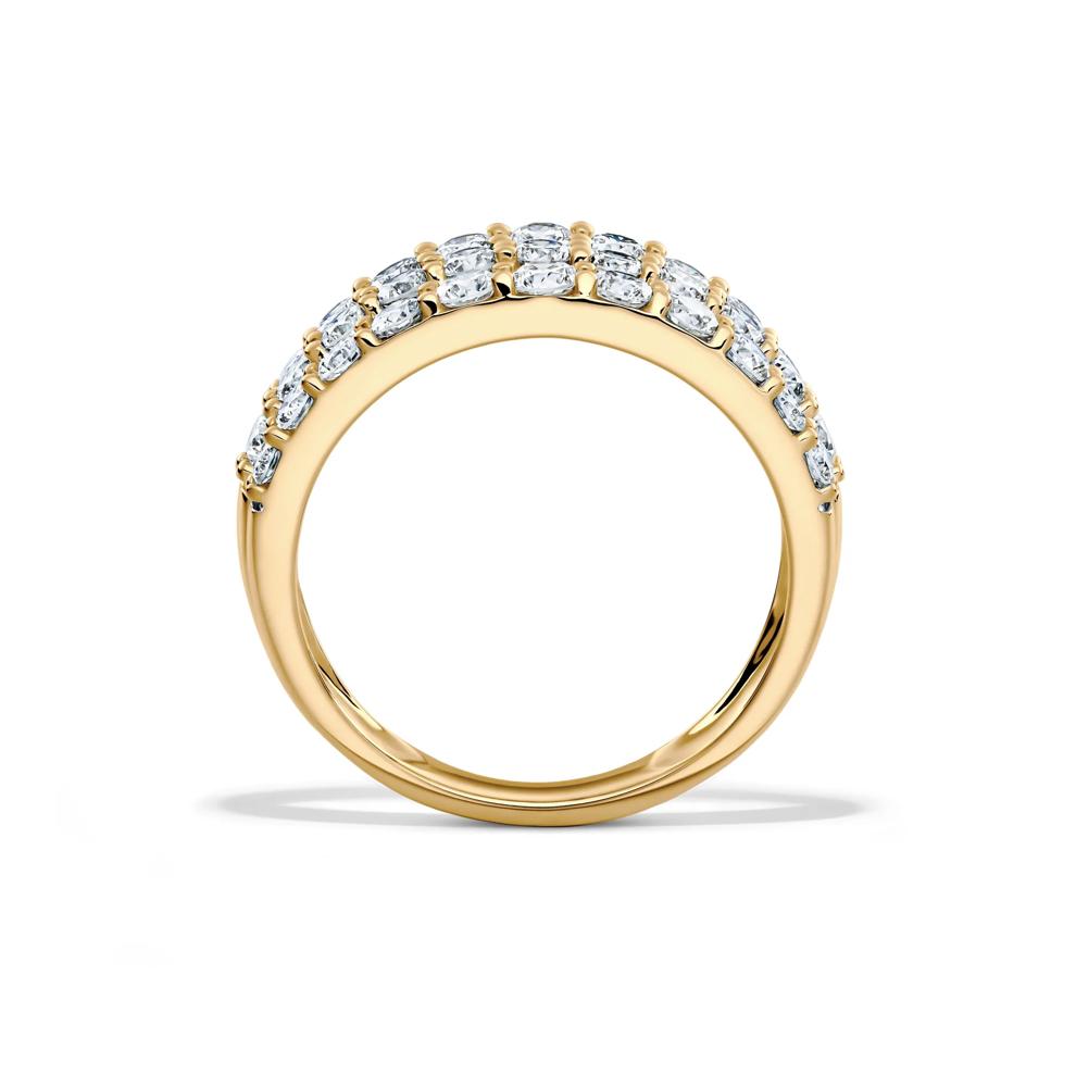 Lab Grown Diamond Three-Row Band in 10K Yellow Gold (1 1/2 ct. tw.) – Image 2 of 4