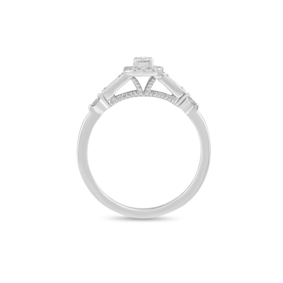 Diamond Cushion Center Promise Ring in 10K White Gold (1/4 ct. tw.) – Image 2 of 4