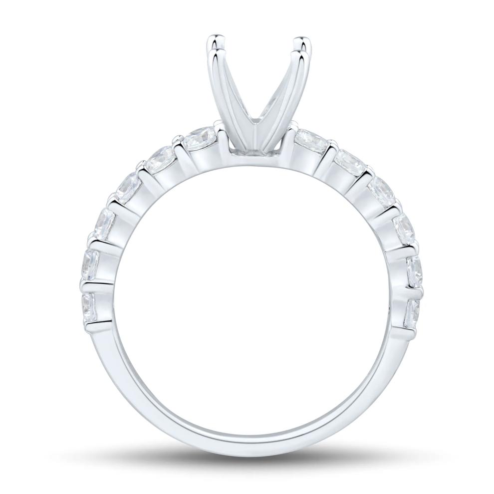 3/4 ct. tw. Round Lab Grown Diamond Semi-Mount Engagement Ring in Platinum (Setting Only) – Image 4 of 6