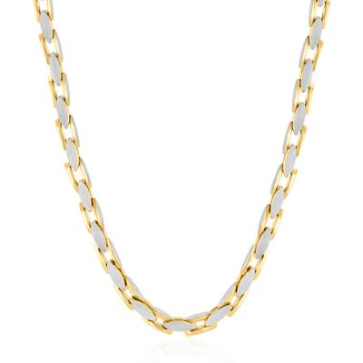 Anchor Link Chain Necklace in Two-Tone Yellow Ion-Plated Stainless Steel, 24"