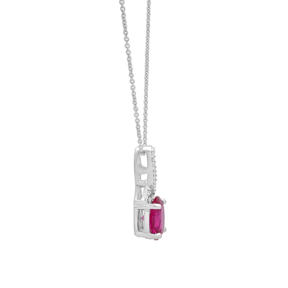 Lab-Created Ruby and Diamond Accent Pendant &amp; Earrings Boxed Set in Sterling Silver – Image 4 of 6