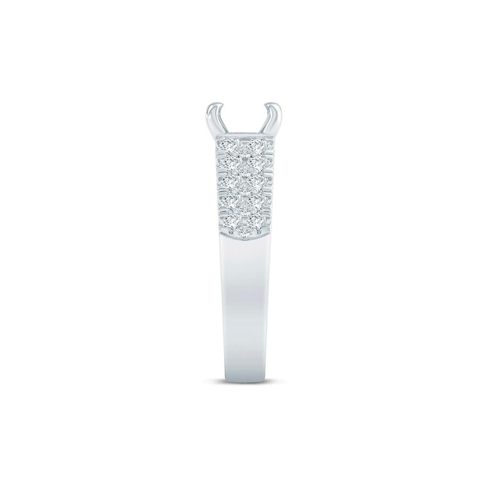 Lab Grown Diamond Double-Row Semi-Mount Ring in 14K White Gold (1 ct. tw.) – Image 6 of 6