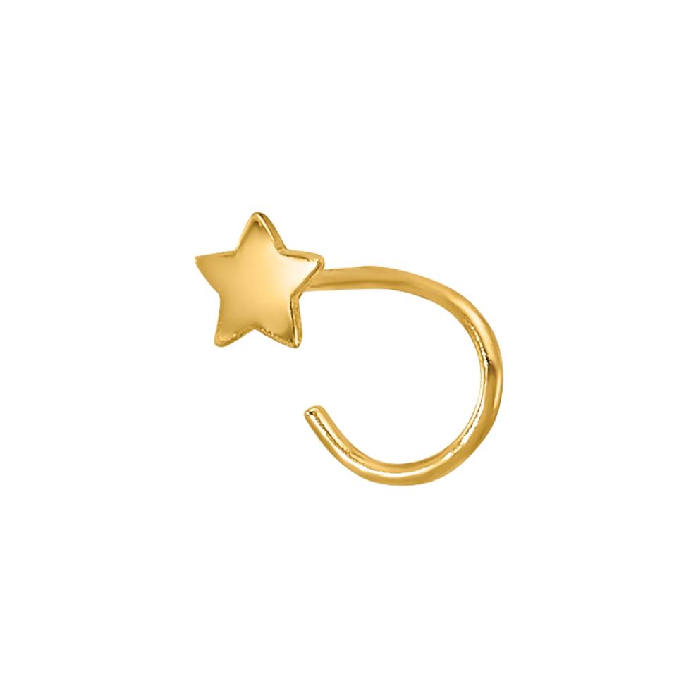 Polished Star Nose Ring in 14K Yellow Gold, 23 Gauge – Image 1 of 3