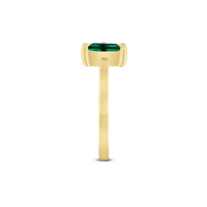Lab-Created Emerald and Lab Grown Diamond Ring in 10K Yellow Gold &#40;1/3 ct. tw.&#41; – Image 3 of 3