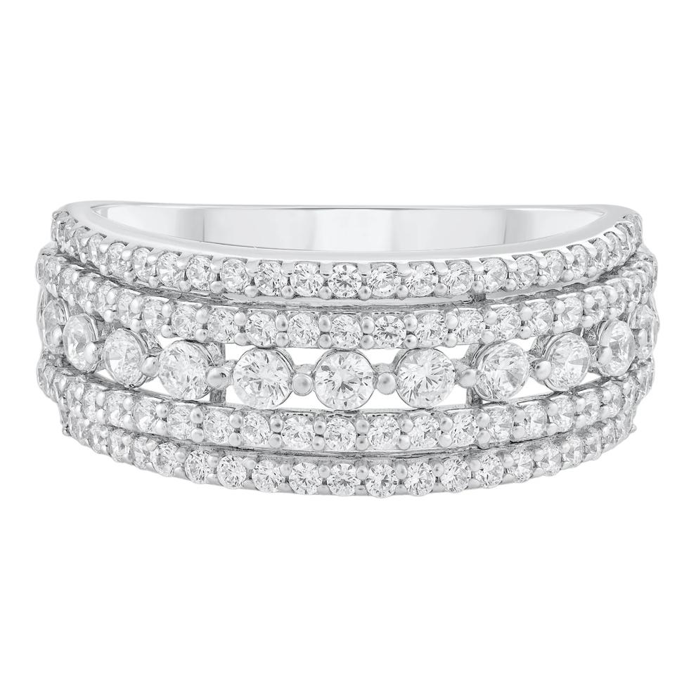 Diamond Multi-Row Band in 10K White Gold (1 ct. tw.) – Image 1 of 3