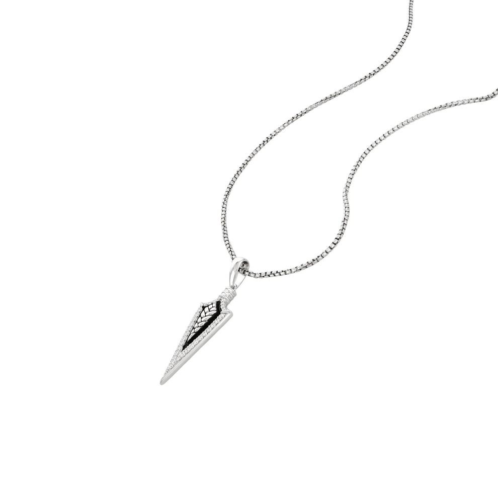 Men's Diamond Arrowhead Pendant Necklace in Sterling Silver (1/4 ct. tw.) – Image 4 of 4