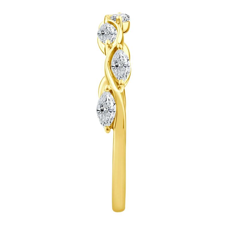Lab Grown Diamond Marquise Stack Band in 10K Yellow Gold (1/2 ct. tw.) – Image 3 of 3