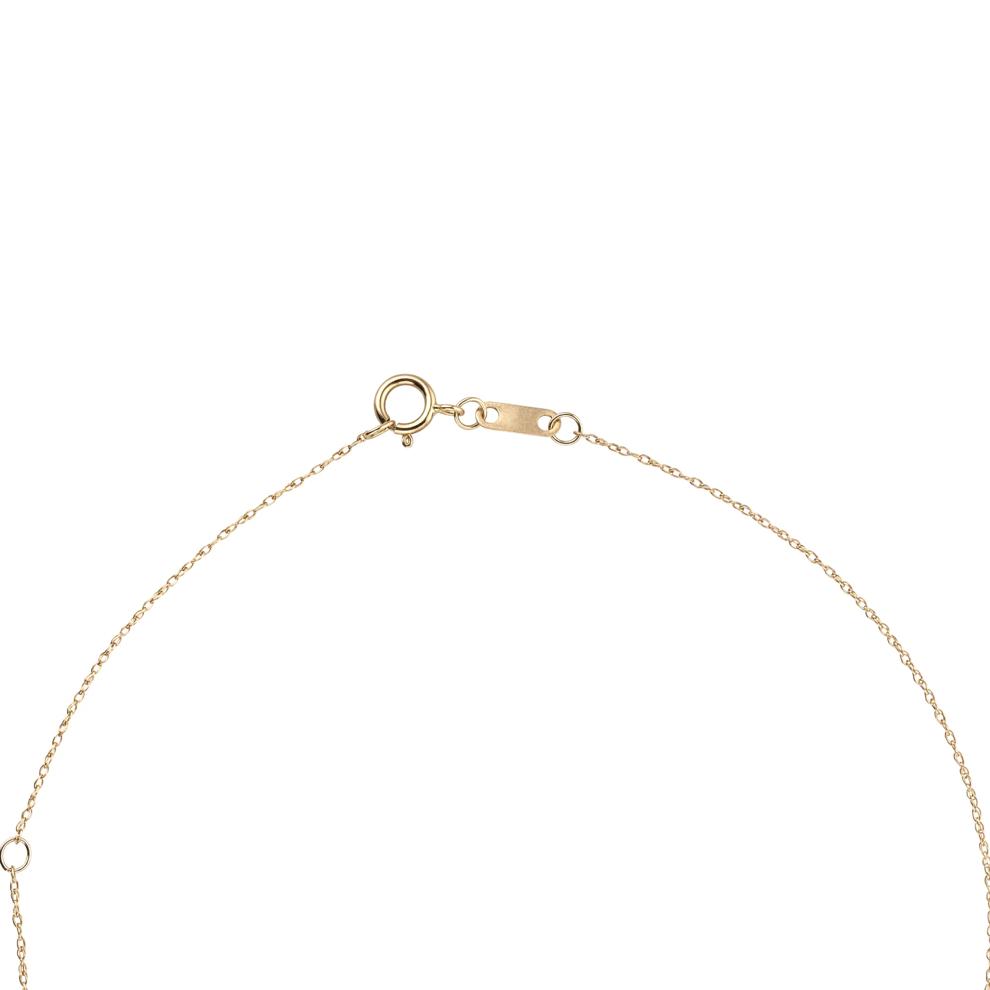 Blue Sapphire &amp; Diamond Floral Pendant Necklace in 10K Yellow Gold (1/10 ct. tw.) – Image 2 of 4