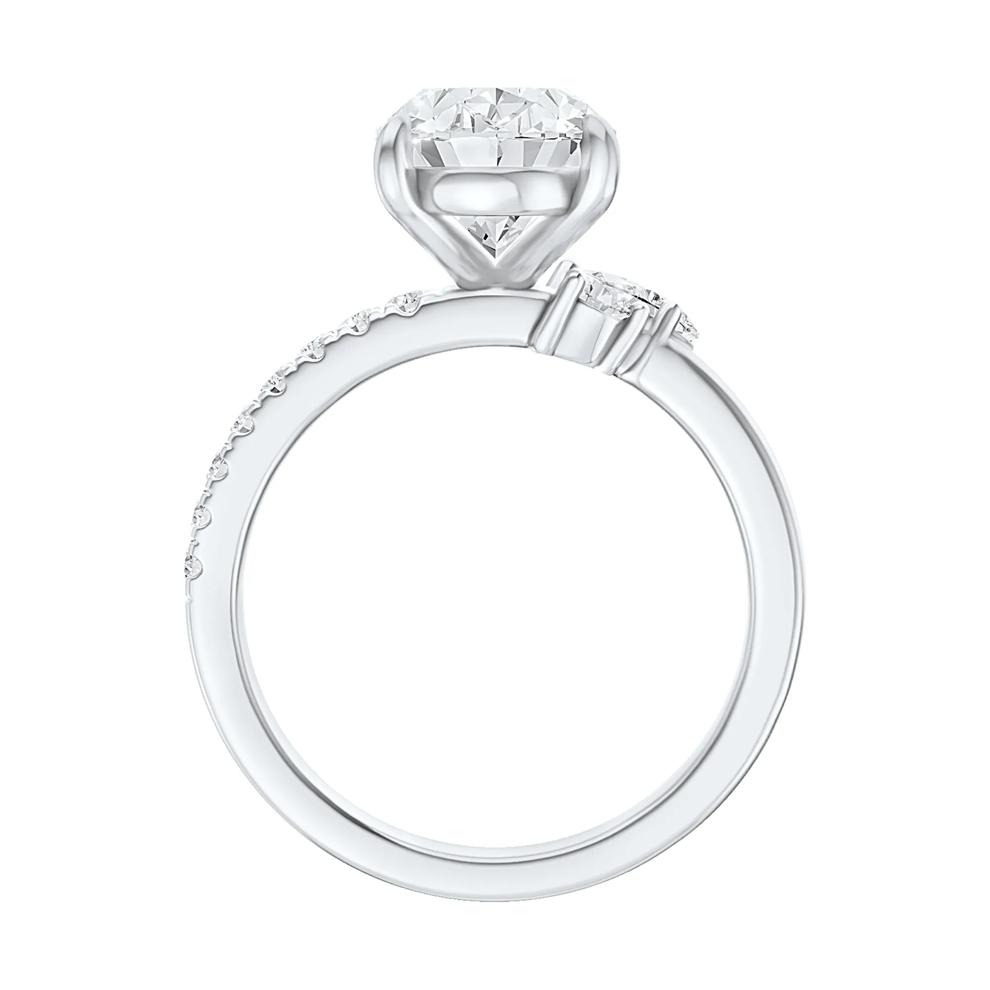 Ella Lab Grown Diamond Oval Center Engagement Ring in 14K White Gold (3 1/3 ct. tw.) – Image 2 of 5