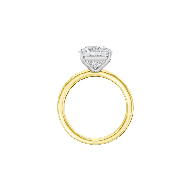 Lab Grown Diamond Square Solitaire Ring in 14K Yellow &amp; White Gold &#40;3 ct.&#41; – Image 2 of 4
