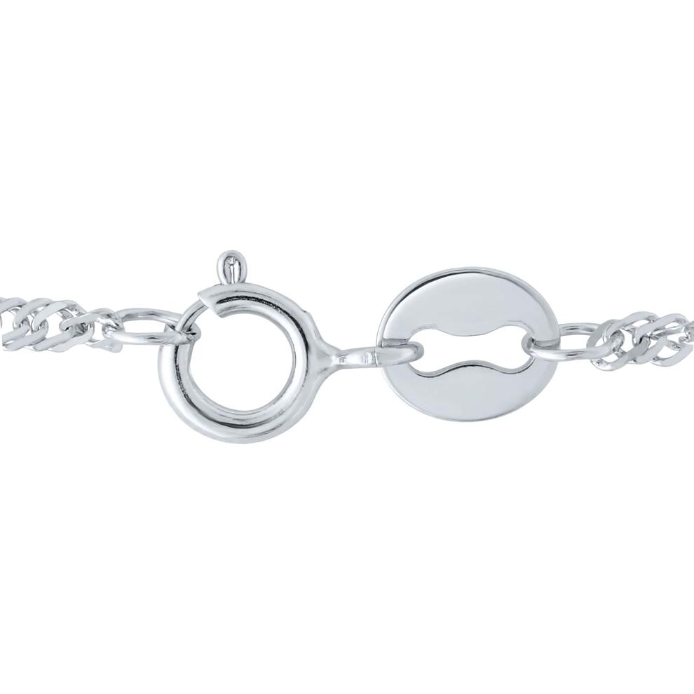 Solid Singapore Chain in 14K White Gold, 1.3mm, 18" – Image 2 of 2