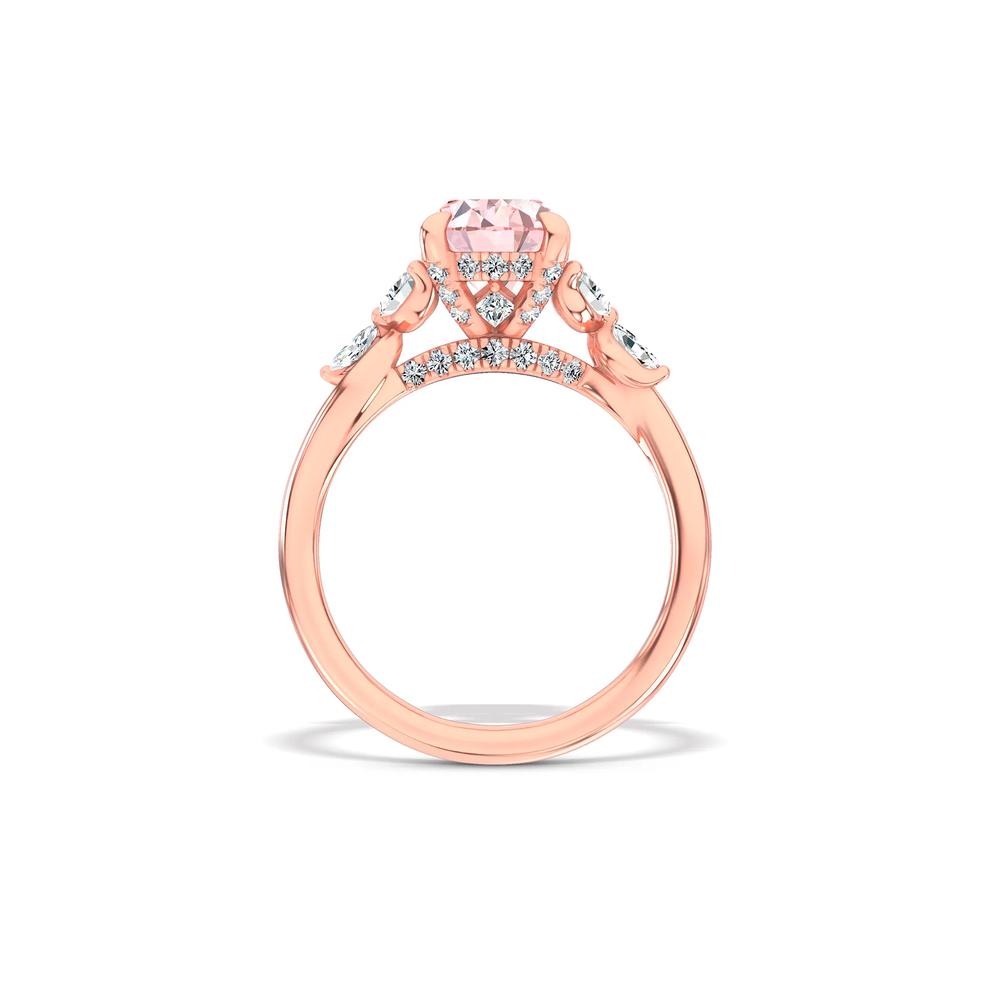 Lab Grown Diamond Pink Oval Engagement Ring in 14K Rose Gold (2 1/2 ct. tw.) – Image 2 of 4