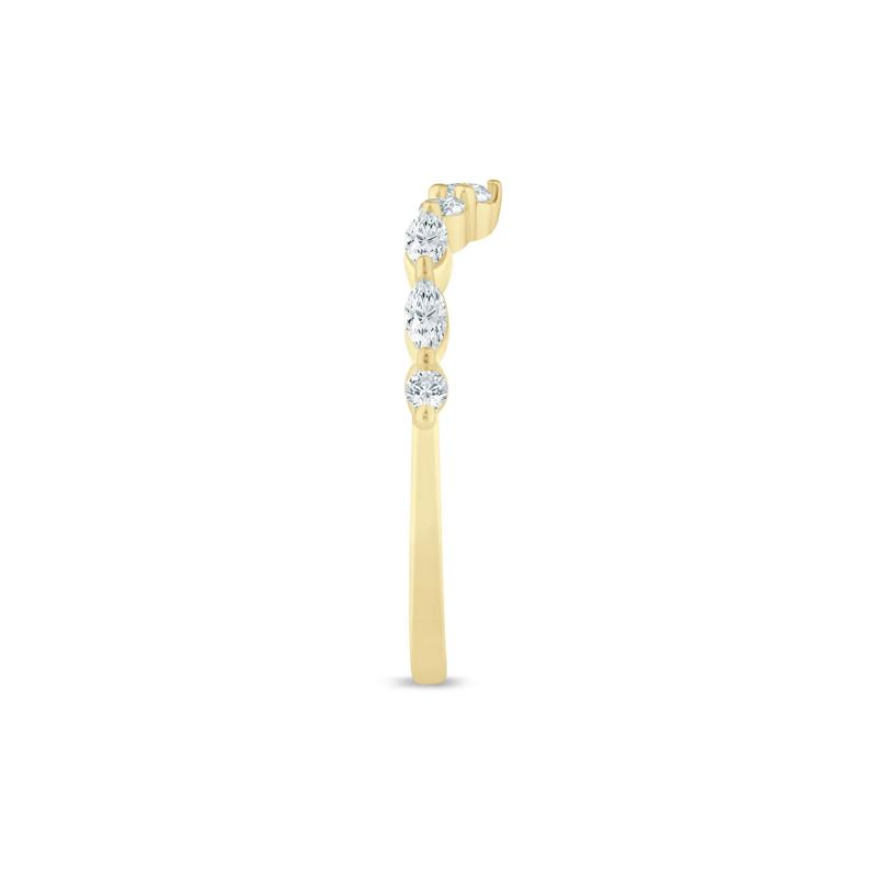 Lab Grown Diamond Round and Marquise Contour Band in 14K Yellow Gold &#40;3/8 ct. tw.&#41; – Image 3 of 3