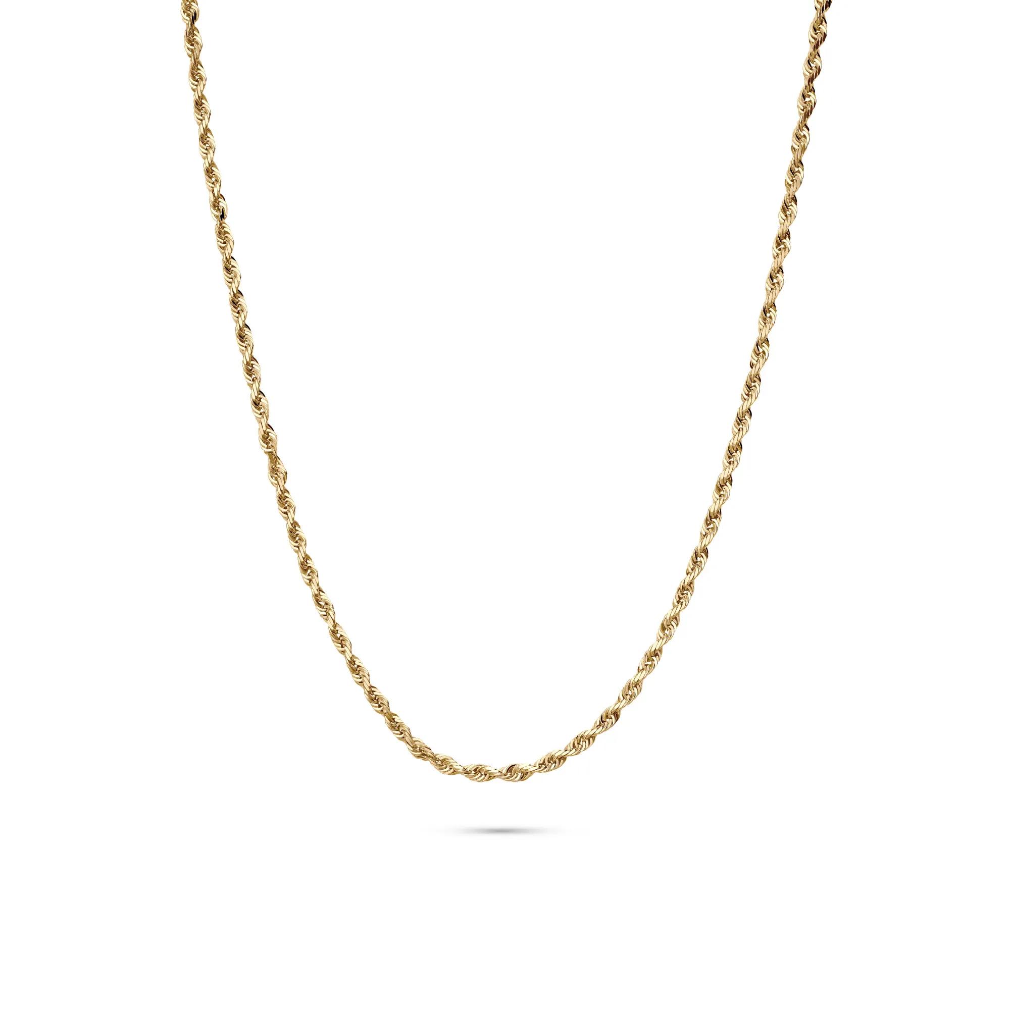 Solid Glitter Rope Chain in 14K Gold