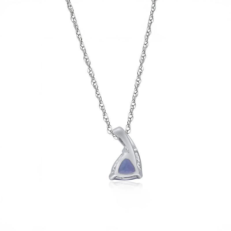 Tanzanite and Diamond Pendant in Sterling Silver – Image 3 of 4