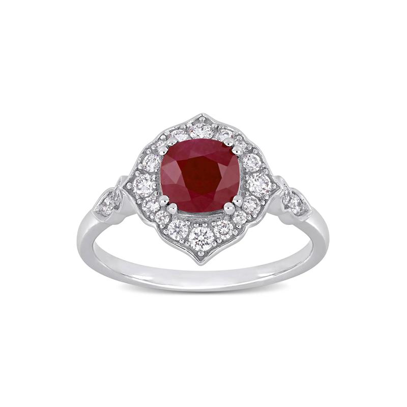 Ruby and Diamond Ring in 14K White Gold &#40;1/3 ct. tw.&#41; – Image 1 of 7