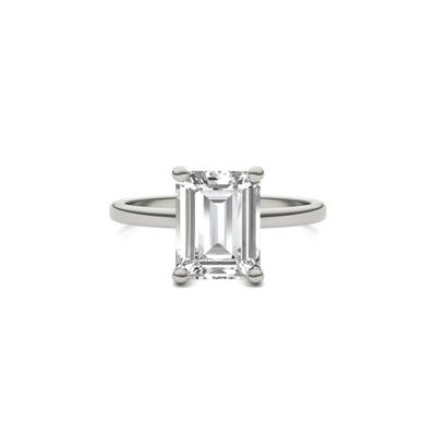 Emerald-Cut Moissanite Ring in 14K Gold