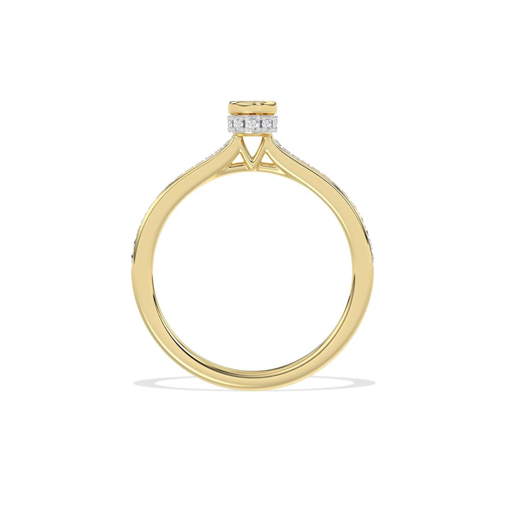 Diamond Oval Bezel Center Promise Ring in 10K Yellow Gold (1/4 ct. tw.) – Image 2 of 4