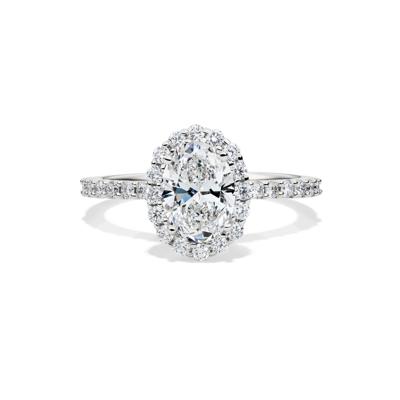 Lab Grown Diamond Oval Halo Engagement Ring