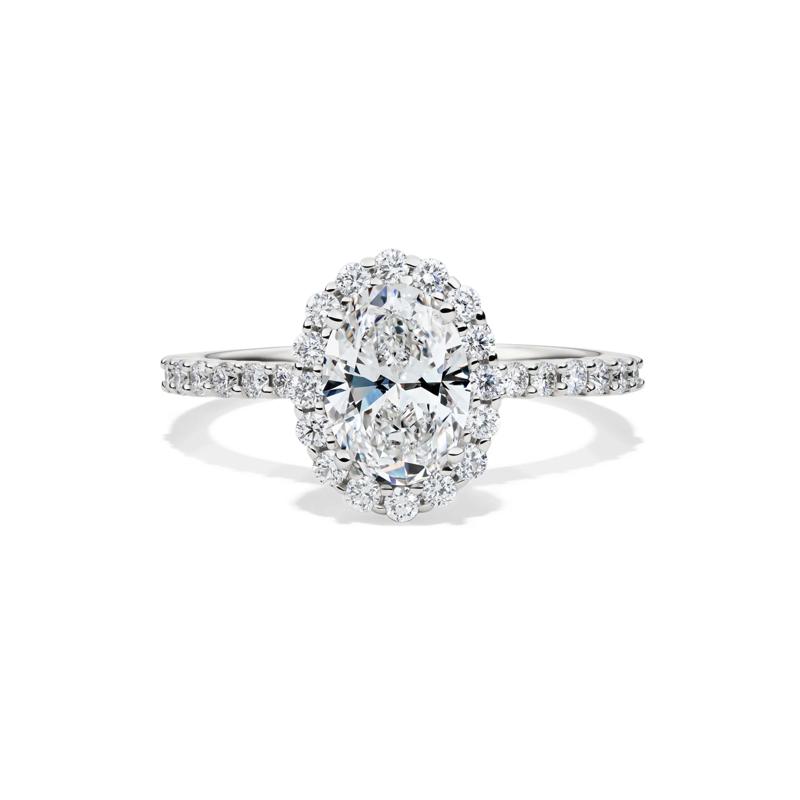 Lab Grown Diamond Oval-Shaped Engagement Ring in 14K White Gold &#40;1 3/4 ct. tw.&#41; – Image 1 of 4