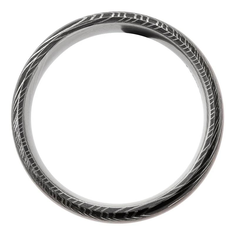 Men&#39;s Band in Damascus Steel &amp; Dinosaur Bone, 8MM – Image 3 of 3