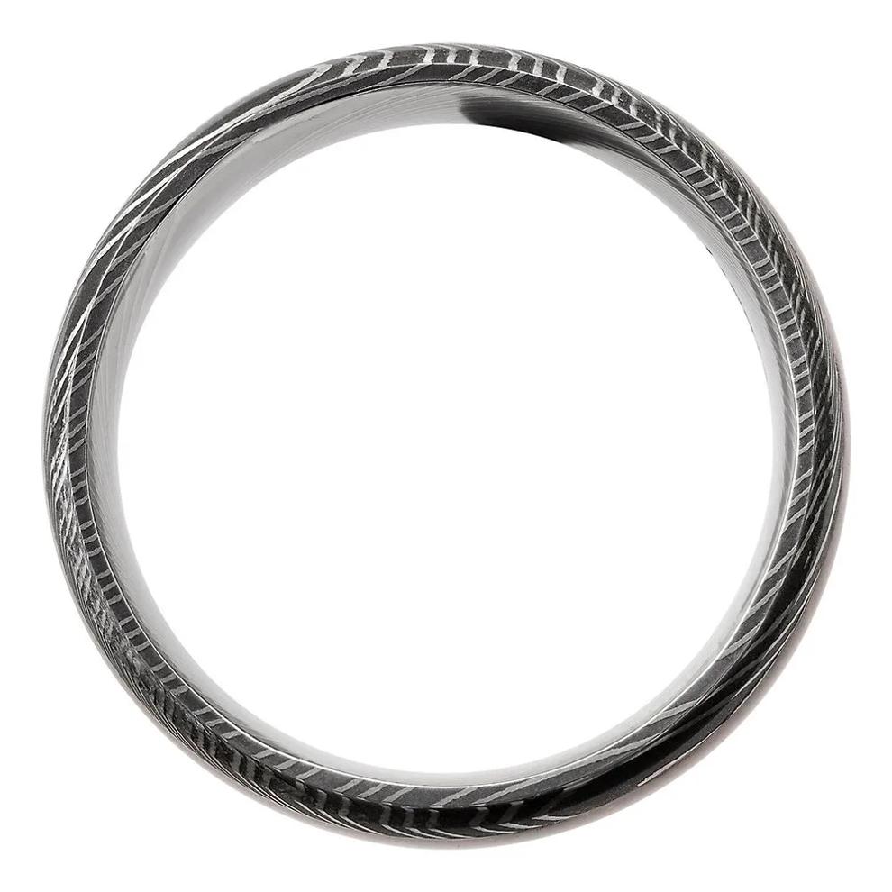 Men's Band in Damascus Steel &amp; Dinosaur Bone, 8MM – Image 3 of 3
