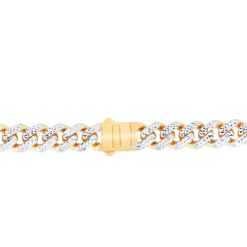 Miami Cuban Diamond-Cut Bracelet in 14K Yellow Gold, 9.5MM – Image 3 of 3