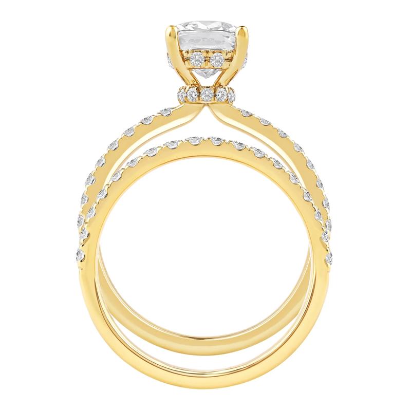 Charlotte Lab Grown Diamond Elongated Cushion-Cut Engagement Ring Set in 14K Yellow Gold &#40;2 3/4 ct. tw.&#41; – Image 2 of 4