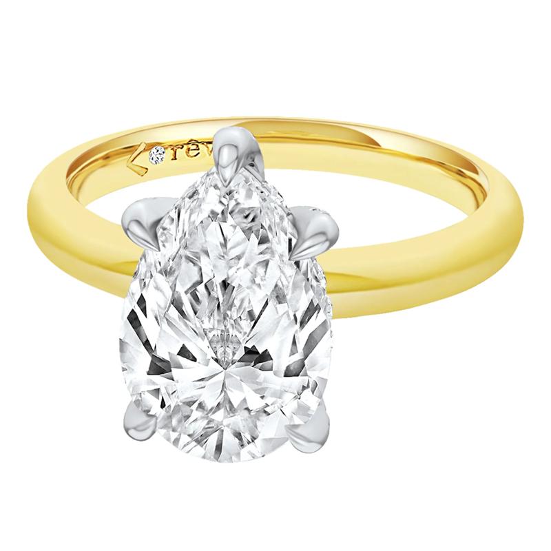 Tinsley Lab Grown Diamond Pear-Shaped Engagement Ring in 14K Yellow &amp; White Gold &#40;3 1/5 ct. tw.&#41; – Image 2 of 5
