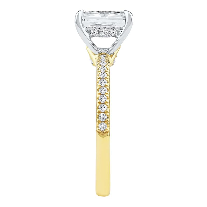 Anais Radiant-Cut Lab Grown Diamond Engagement Ring in 14K Yellow and White Gold &#40;2 1/4 ct. tw.&#41; – Image 3 of 4