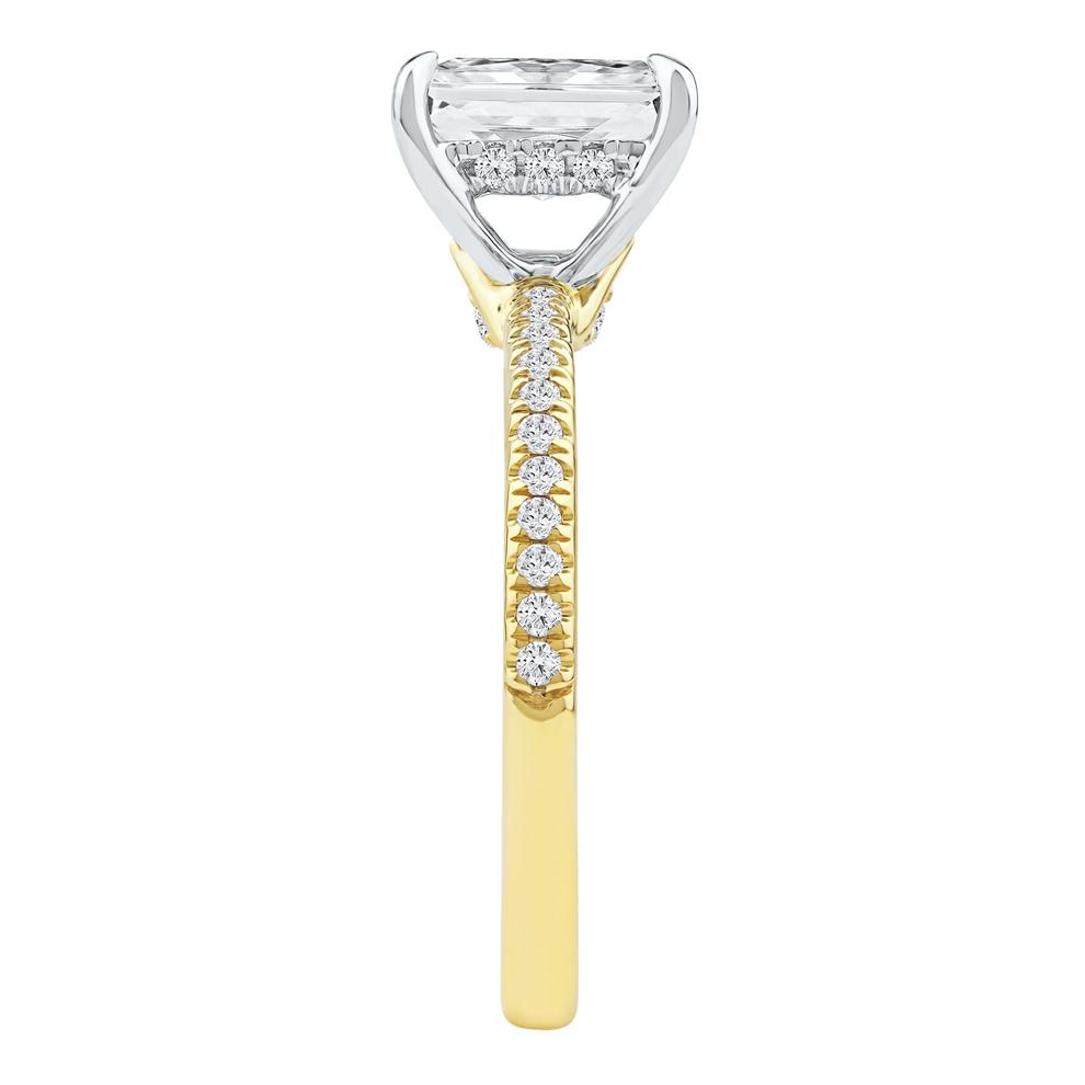 Anais Radiant-Cut Lab Grown Diamond Engagement Ring in 14K Yellow and White Gold (2 1/4 ct. tw.) – Image 3 of 4