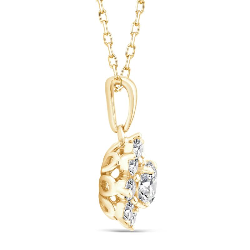 Lab Grown Diamond Starburst Pendant in 10K Yellow Gold (3/4 ct. tw.) – Image 2 of 3