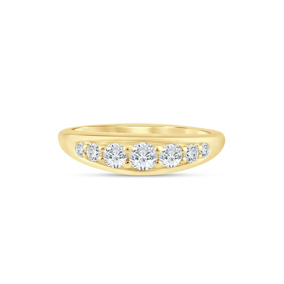 Lab Grown Diamond Graduated Channel Band in 14K Yellow Gold (1/2 ct. tw.) – Image 1 of 3