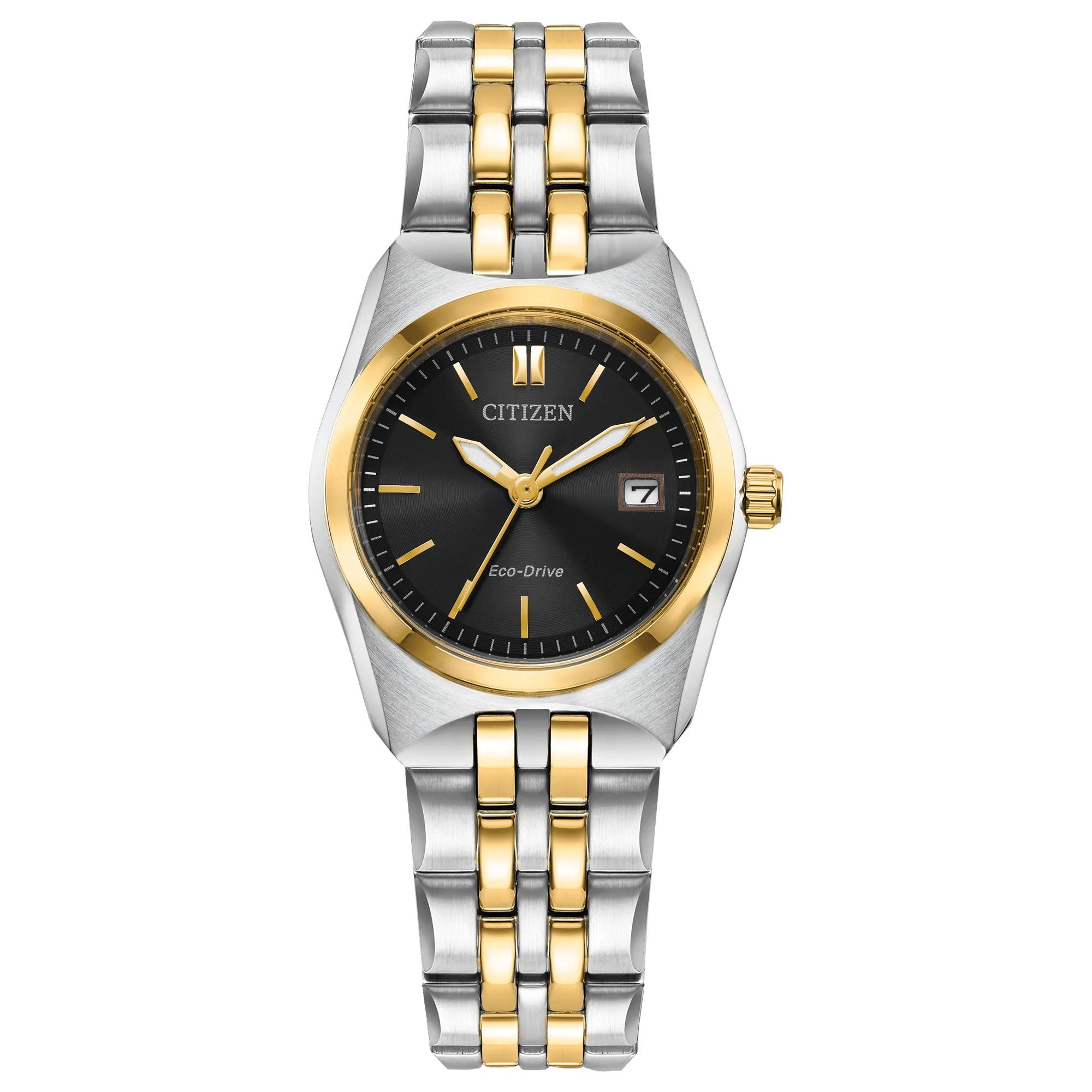 アルゴリズムデザイン Citizen® Eco™ Ladies' Corso Watch in Two-Toned Stainless Steel.