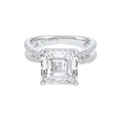 Lainey Lab Grown Diamond Asscher-Cut Engagement Ring in 14K White Gold (5 1/3 ct. tw.)