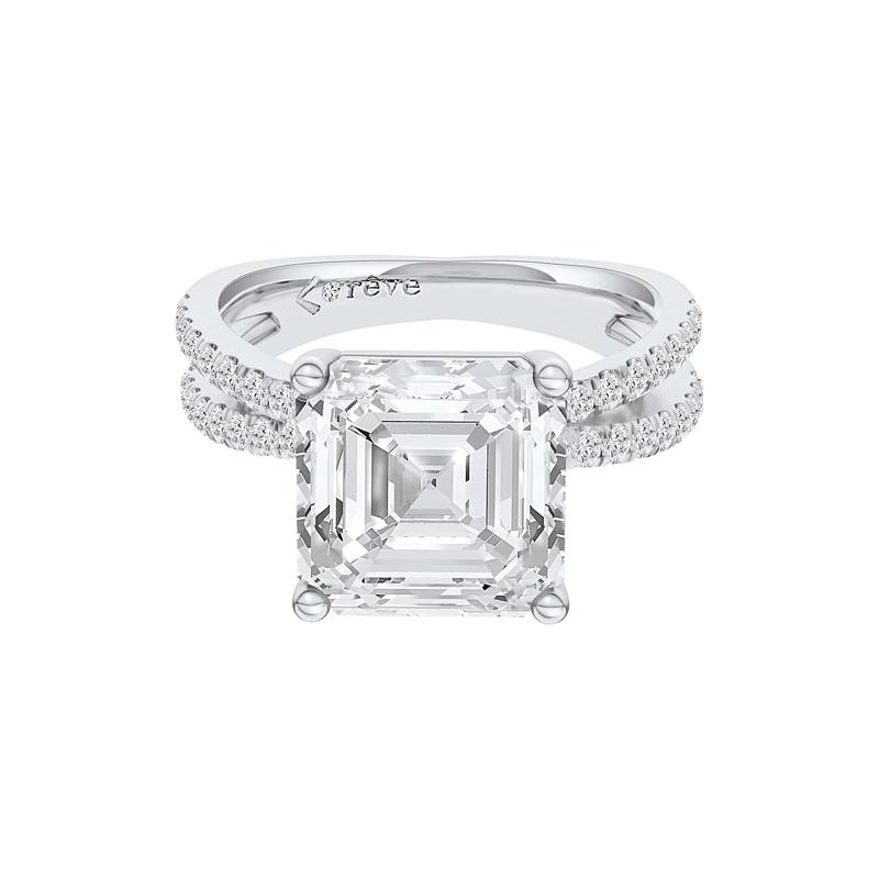 Lainey Lab Grown Diamond Asscher-Cut Engagement Ring in 14K White Gold &#40;5 1/3 ct. tw.&#41; – Image 1 of 5