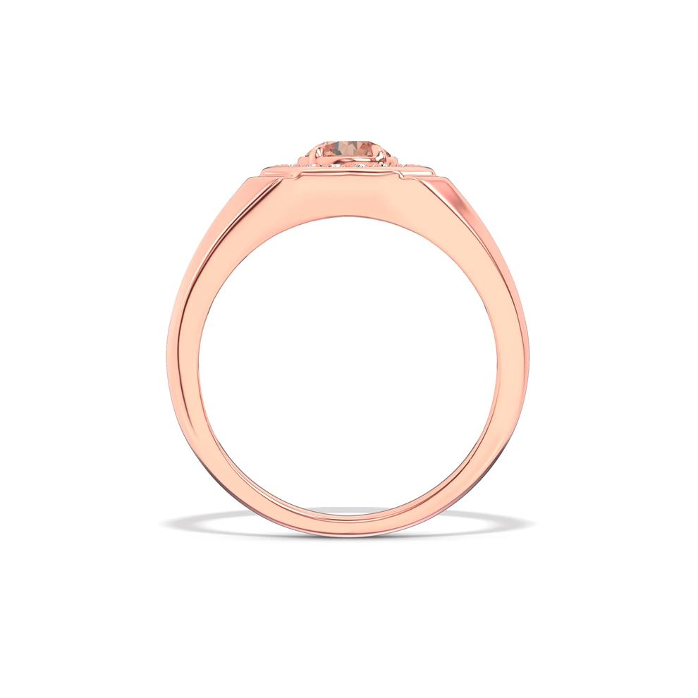 Men's Lab Grown Diamond Oval Brown Ring in 10K Rose Gold (1 ct. tw.) – Image 2 of 4