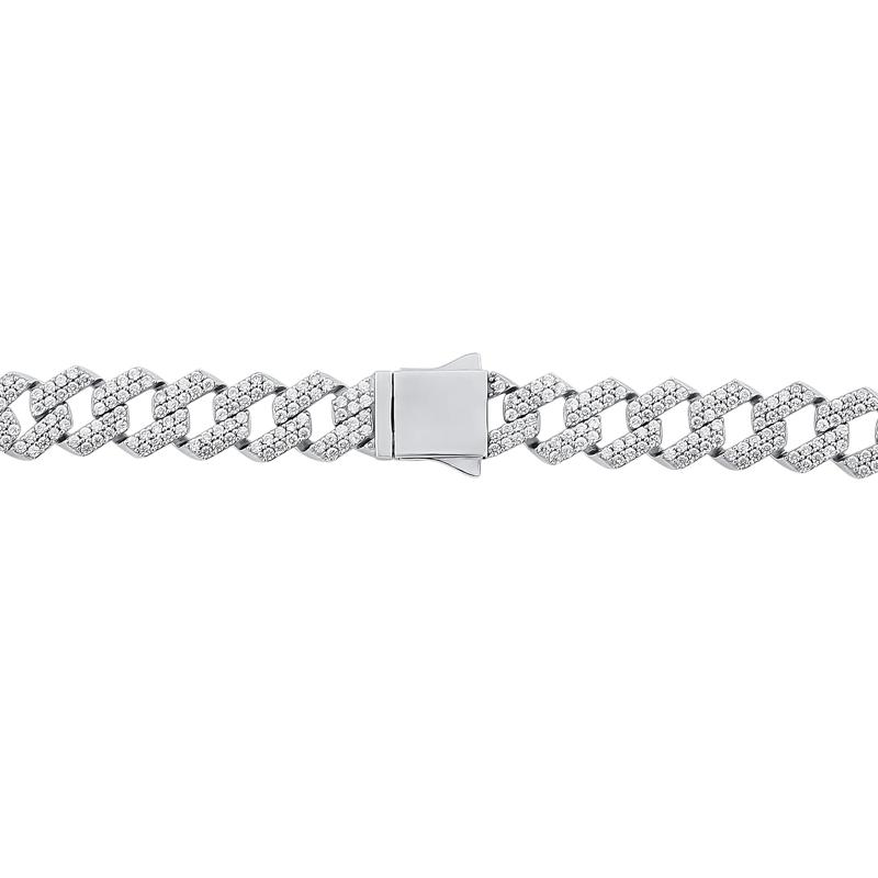 Lab Grown Diamond Pav&eacute; Curb Necklace in 14K White Gold &#40;15-1/4ct. tw.&#41; – Image 2 of 2